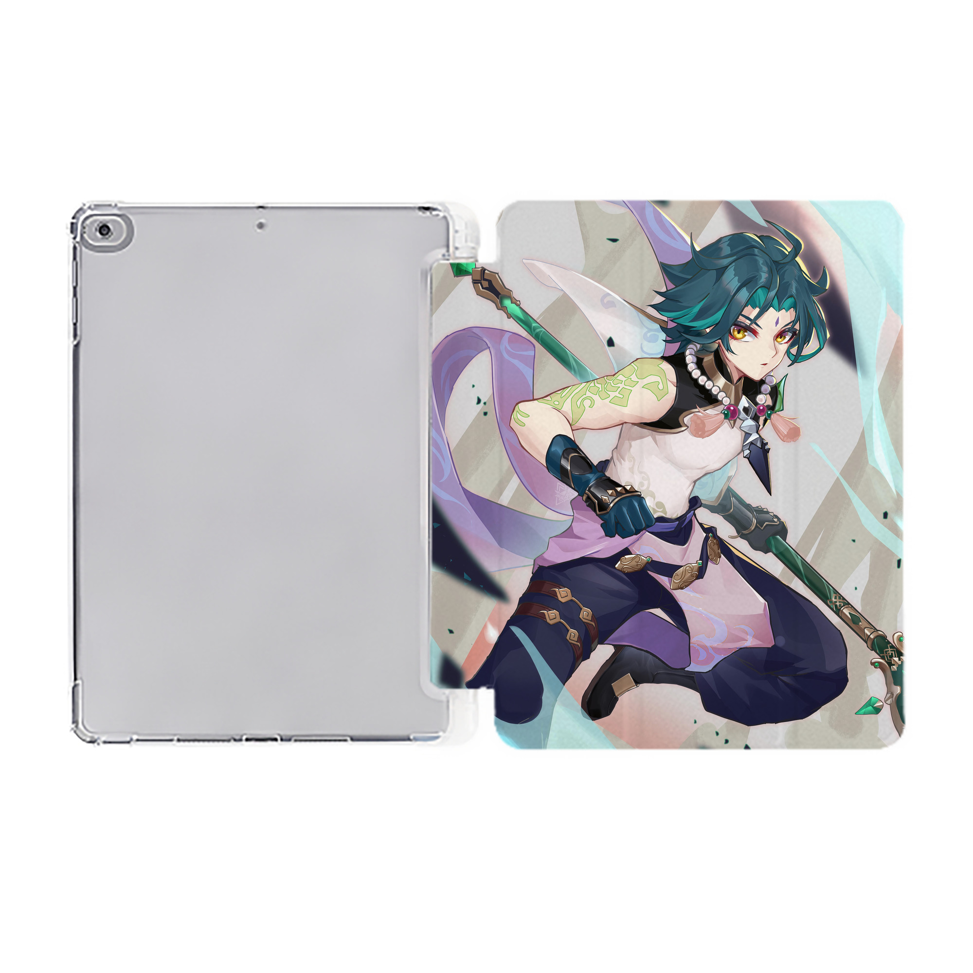 げんし神 genshin IPad ケース ペン収納付き 三つ折りスタンド PUレザー×シリコン 対応機種9.5/10.5/10.9インチ